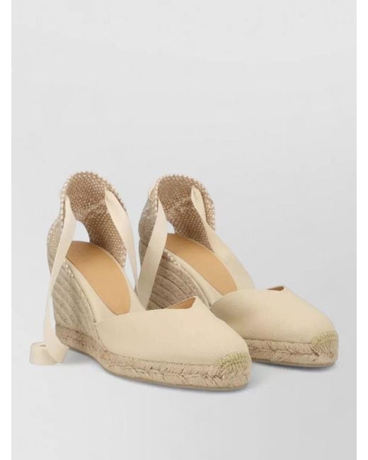Castaner Natural Espadrille Wedge Canvas Upper Jute Sole