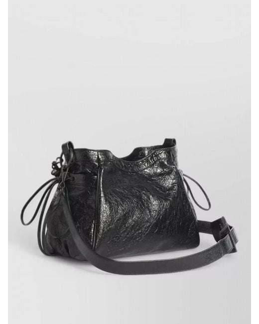 Balenciaga Black Bag Top Handle Strap Front Zip Pocket