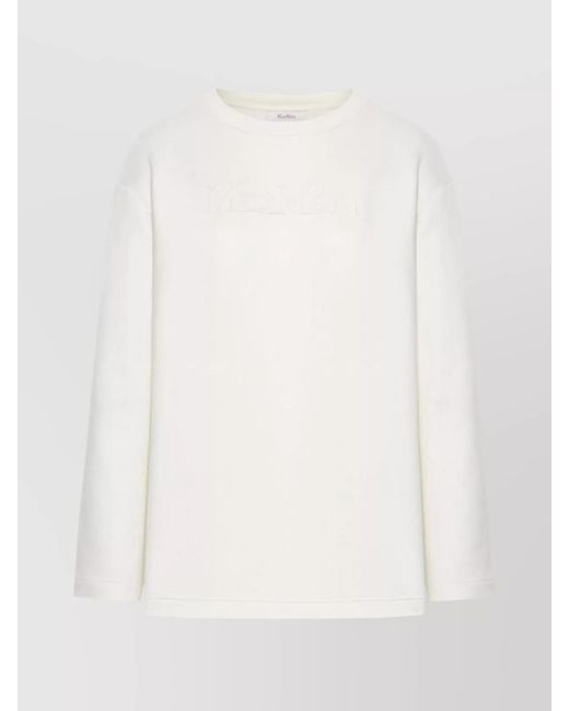 Max Mara White Silk Crewneck Jumper