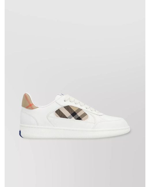 Burberry White Leather Low-Top Sneakers