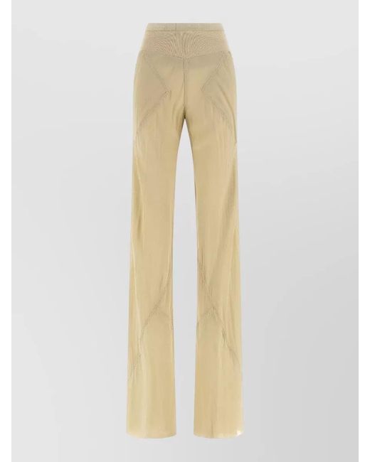 Rick Owens Natural Silk Semi-Sheer Wide-Leg Trousers