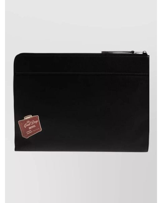 Paul Smith Black Leather Keyring Document Case Hotel Patch for men