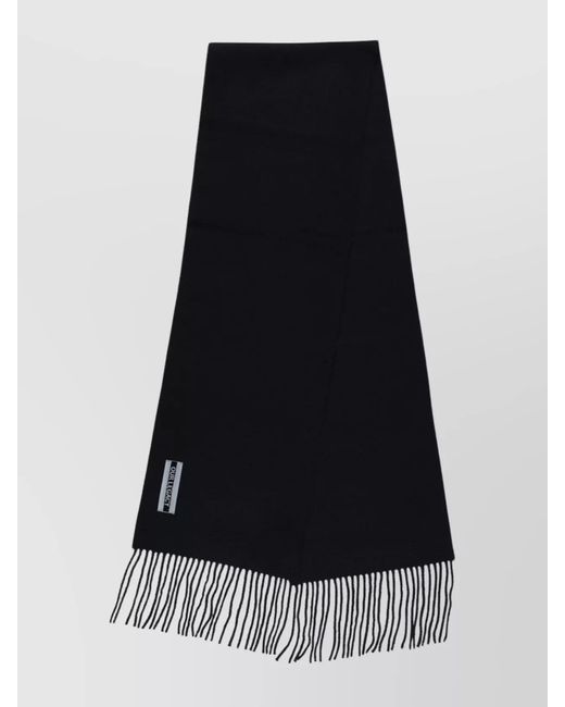 Our Legacy Black Rectangular Scarf Fringe Detail