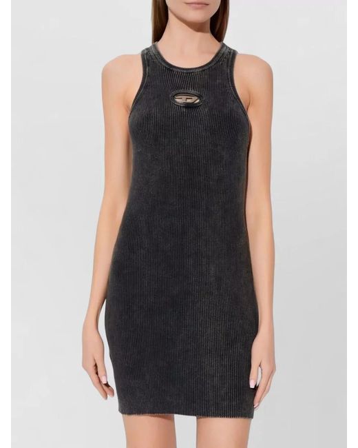 DIESEL Black Ribbed Sleeveless Mini Dress