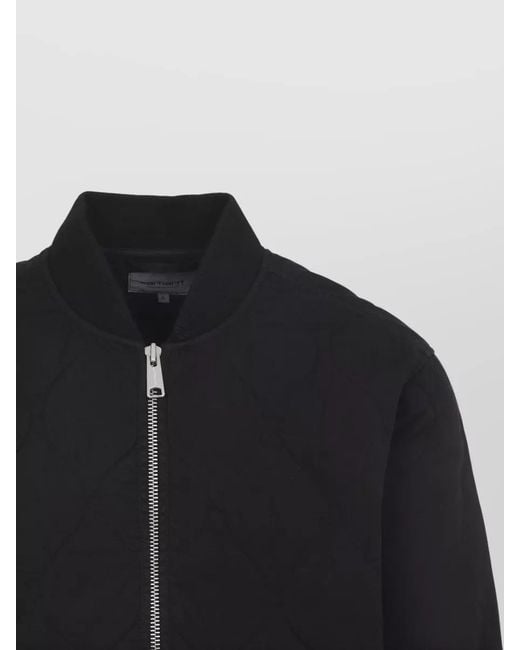 Carhartt Black Kylan Quilted Short Jacket Front Pockets Ribbed for men