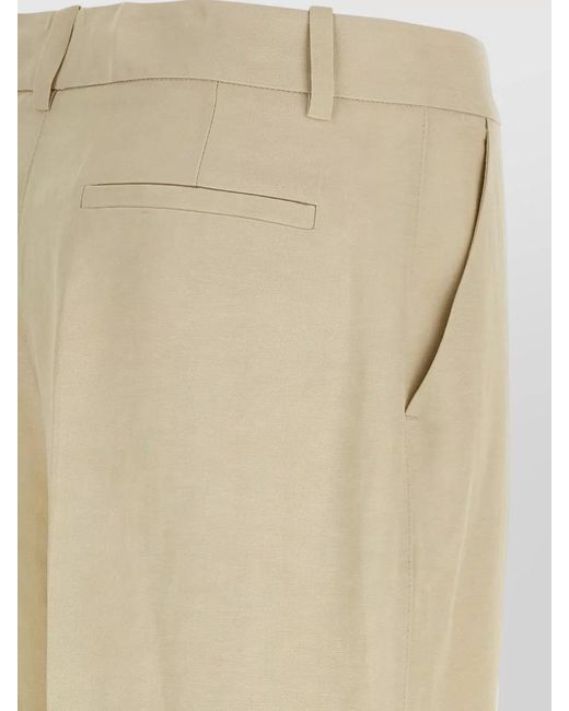 P.A.R.O.S.H. Natural Raisa26 Tailored Pants Belt Loops Pockets