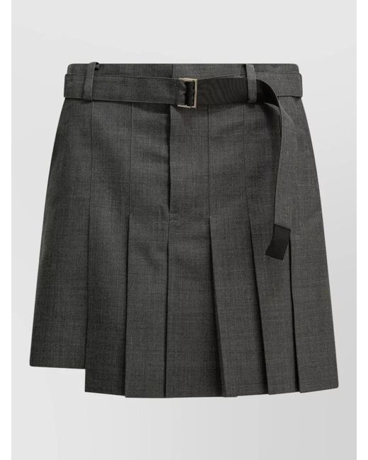 Sacai Black Pleated Skirt