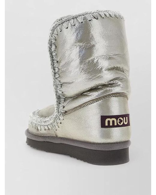Mou Gray Eskimo 24 Ankle Boots Metallic Stitching