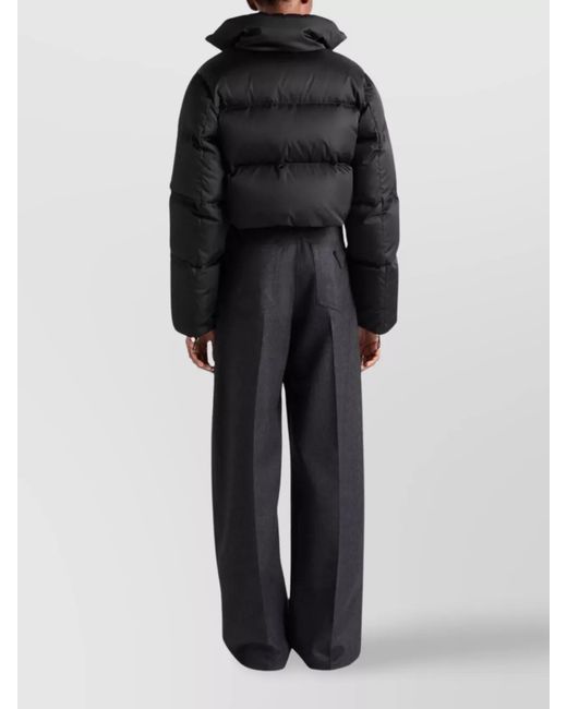 Prada Black Short Down Jacket Stand-Up Collar