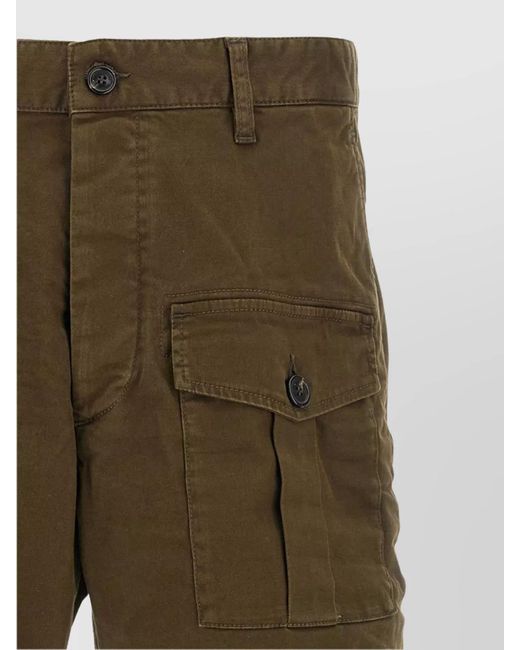 DSquared² Green Cotton Cargo Chino Shorts for men