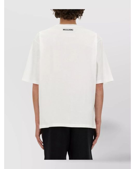 Moschino White Logo Print T-Shirt for men