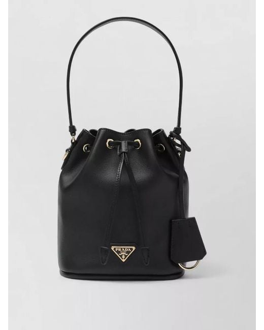 Prada Black Bucket Bag Tone Hardware Top Handle