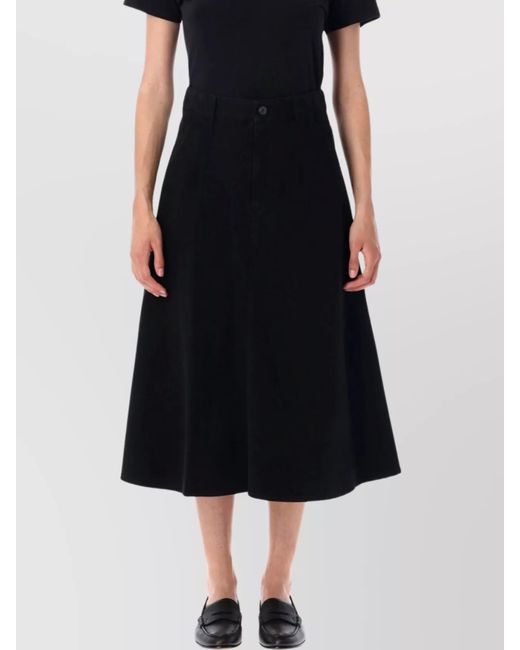 A.P.C. Black Laurie Flared Cotton Skirt With Large Pockets