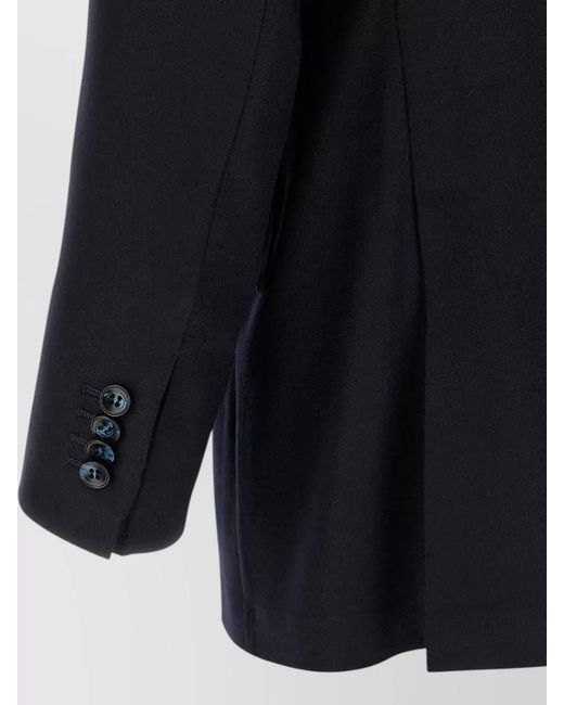 Kiton Blue Virgin Wool Cashmere Double Breasted Suit Jacket for men
