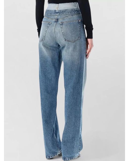 MM6 by Maison Margiela Blue Denim High-Rise Wide-Leg Jeans