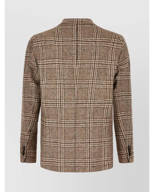 Tagliatore Brown Wool Alpaca Blazer for men