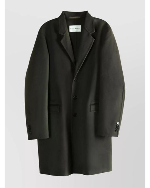 Givenchy Black Wool Cashmere Single Breasted Coat for men