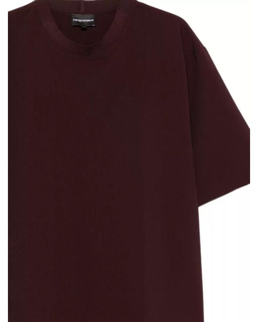 Emporio Armani Red Short Sleeve Shirt Round Neckline for men