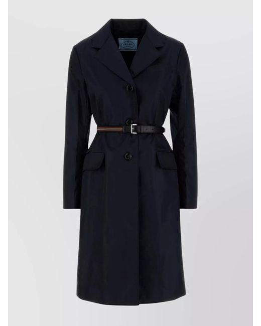 Prada Women's Blue Midnight Re-Nylon Trench Coat