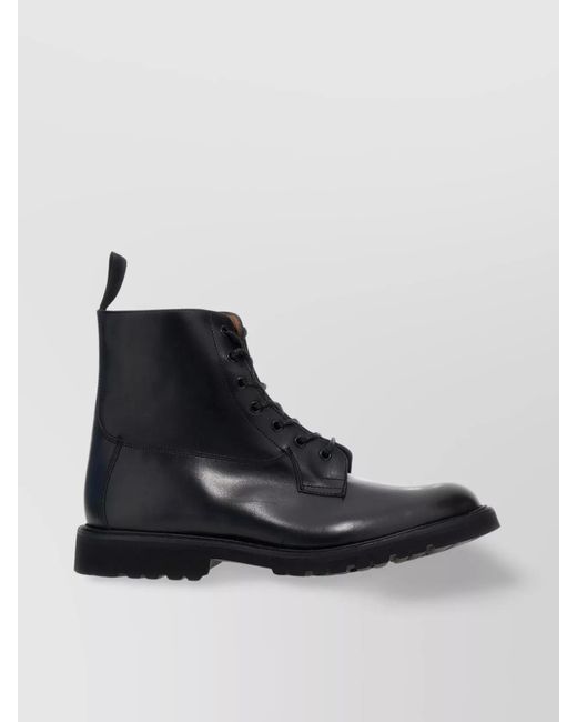 Tricker's Black Leather Ankle Boots for men