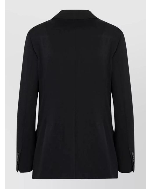 Max Mara Black Double Breasted Jacket Flap Pockets