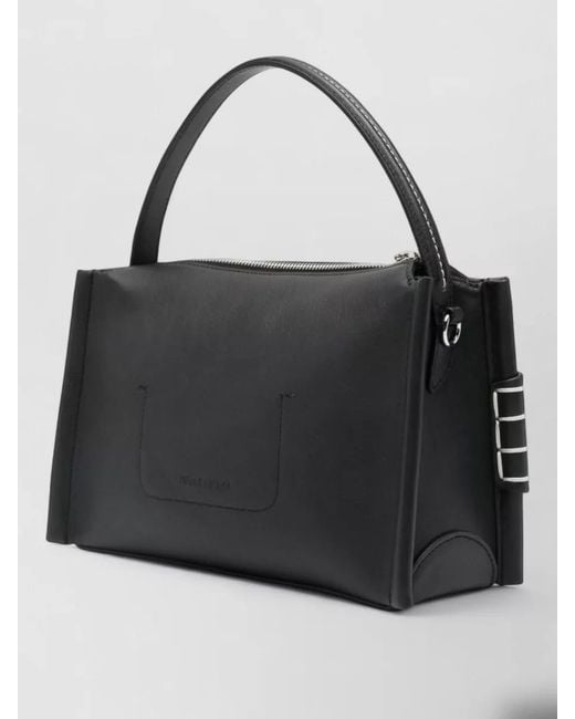 J.W. Anderson Black Rectangular Shoulder Bag Top Handle Strap