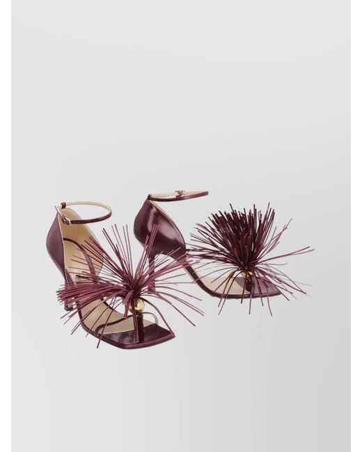 Bottega Veneta Pink Leather Fringe Tassel Sandals