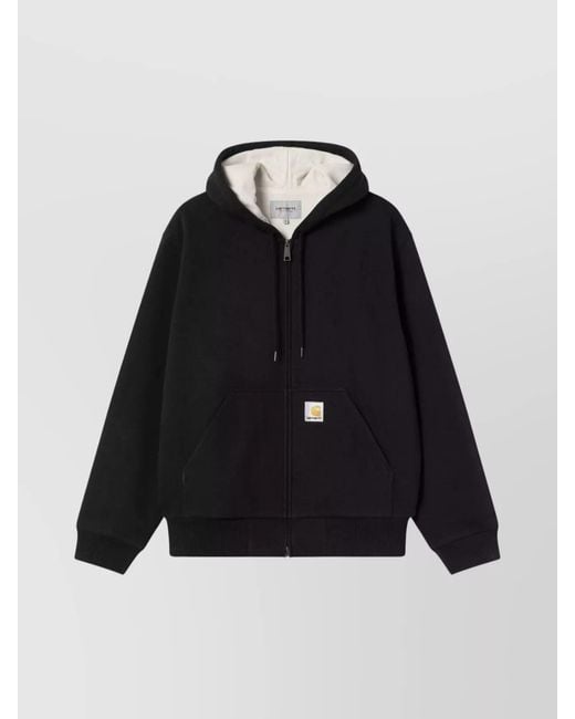 Carhartt Blue Hooded Sweat Jacket Featuring Kangaroo Pocket for men