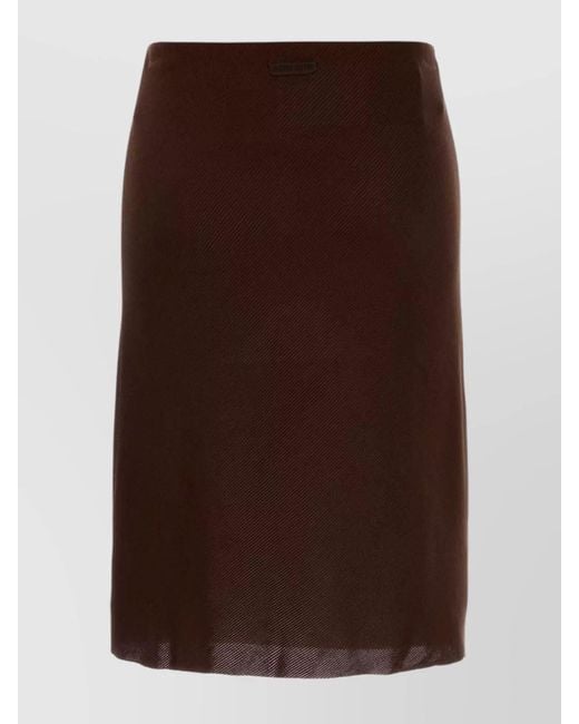 Miu Miu Brown Silk Skirt