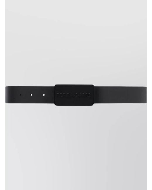 Ferragamo White Reversible Belt Calfskin Adjustable Fit for men