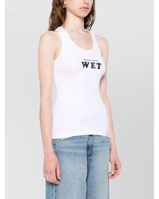 Stella McCartney White Cotton Graphic Tank Top