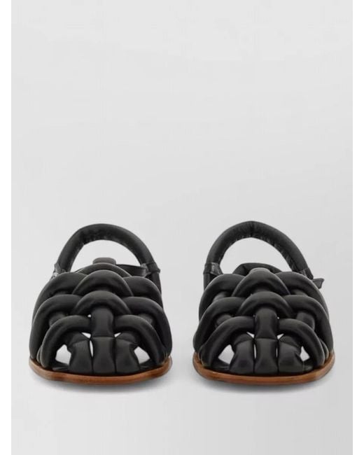 Hereu Black Cabersa 2 Sandals Braided Design Flat