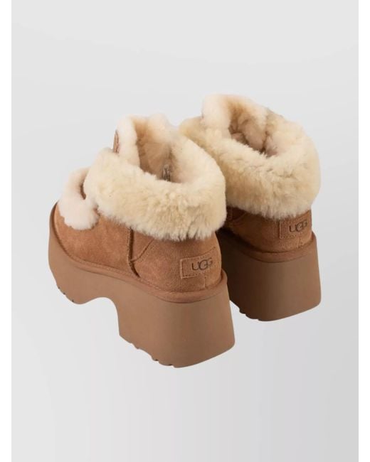 Ugg Natural Leather Lace-Up Ankle Boots