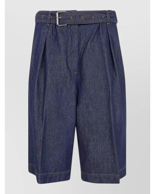 Dries Van Noten Blue Tailored Shorts Belt Loops And Pockets