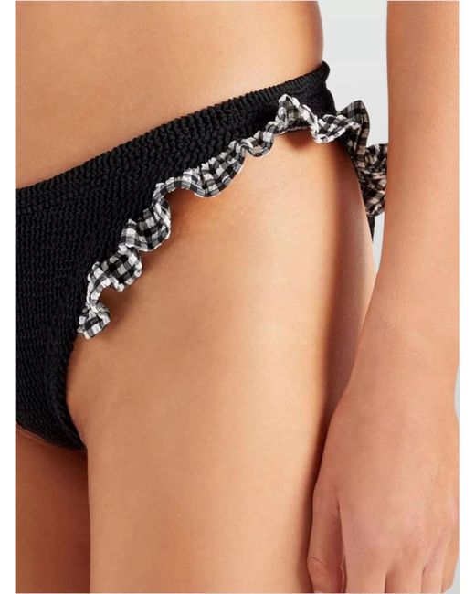 Hunza G Blue Gingham Seersucker Strapless Bikini
