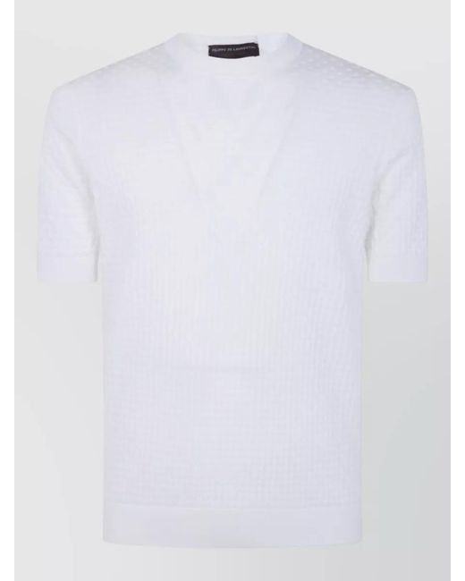 Filippo De Laurentis White Short-Sleeve Crew-Neck Jumper for men