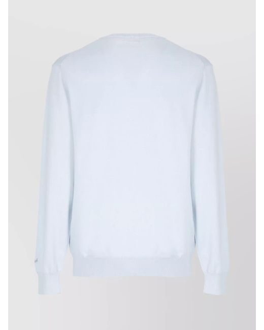 Woolrich White Cotton Logo-Embroidered Crewneck Jumper for men