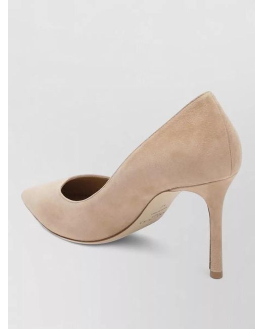Jimmy Choo Natural Suede Pointed Toe Stiletto Heel Pumps