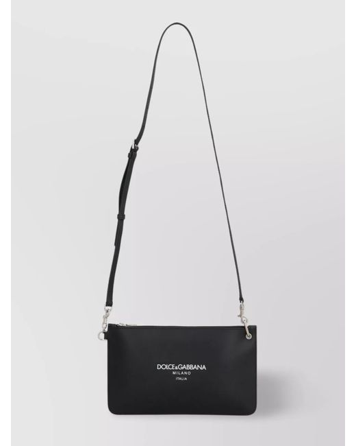 Dolce & Gabbana Black Calf Leather Clutch Bag for men
