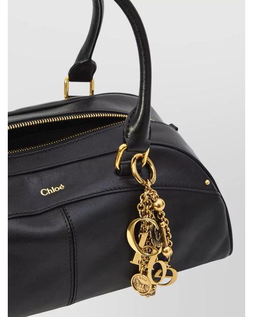 Chloé Black Bowling Calf Leather Bowling Bag