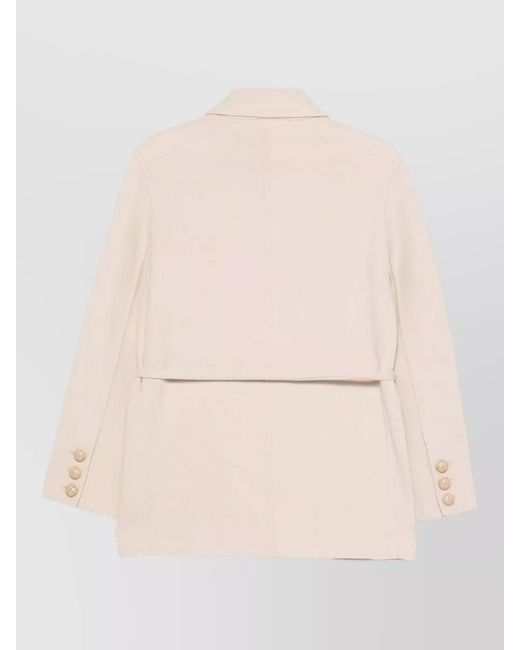 Semicouture Natural Corine Wool Tailored Single Breasted Blazer