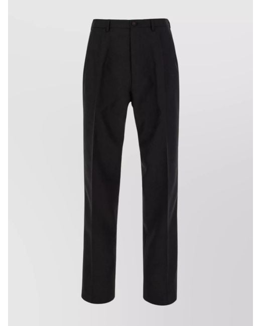 Maison Margiela Black Wool Mohair Straight-Leg Trousers for men