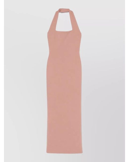 Solace London White Ilona Halter Neck Open Back Maxi Dress
