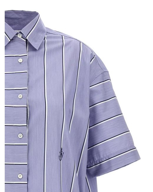 J.W. Anderson Purple Patchwork Dress With Striped Pattern