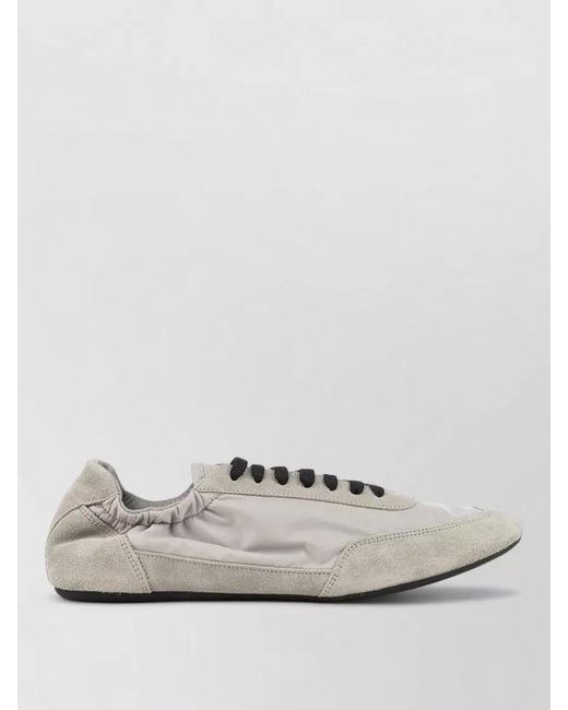 Prada White Lace Up Low Top Sneakers Rubber Sole for men