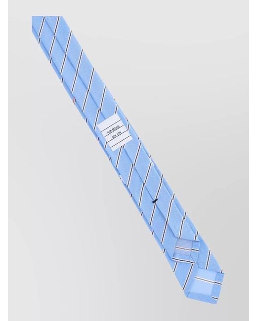 Thom Browne Blue Slim Stripe Tie Narrow Width Design for men