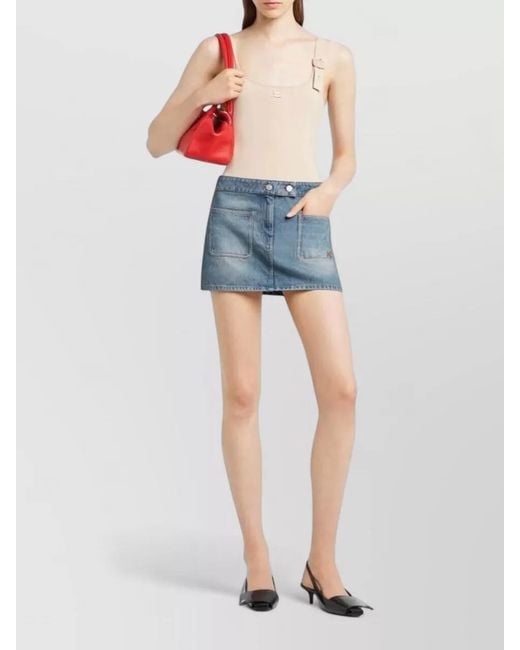 Courreges Blue Denim Mini Skirt