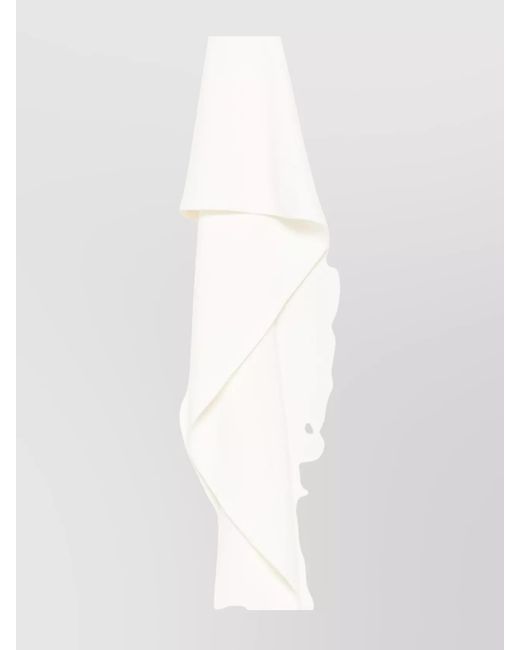 Alberto Biani White Silk Ruffled Long-Sleeve Shirt