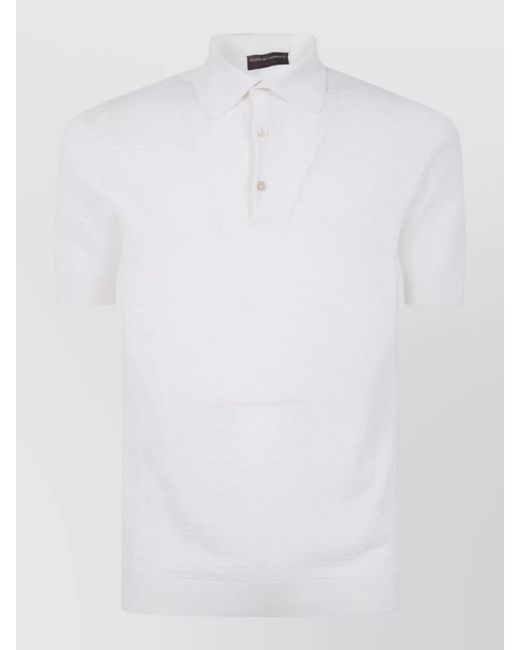 Filippo De Laurentis White Short-Sleeve Polo Shirt for men