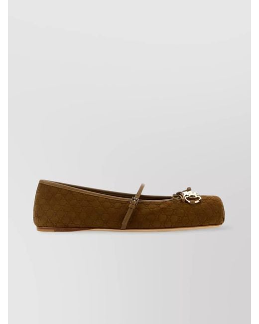 Gucci White Horsbit Ballet Flats